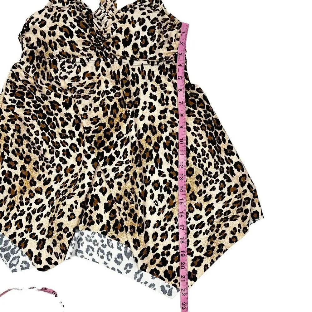 Kim Gravel Tankini Set Cheetah Braid Back Bike Shorts Modest Swimsuits For All
